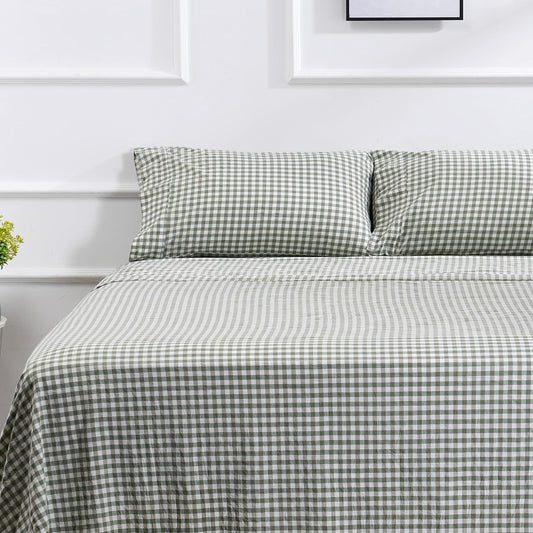100% Cotton Queen Sheet Set - Soft, Durable, Easy Care Sheets