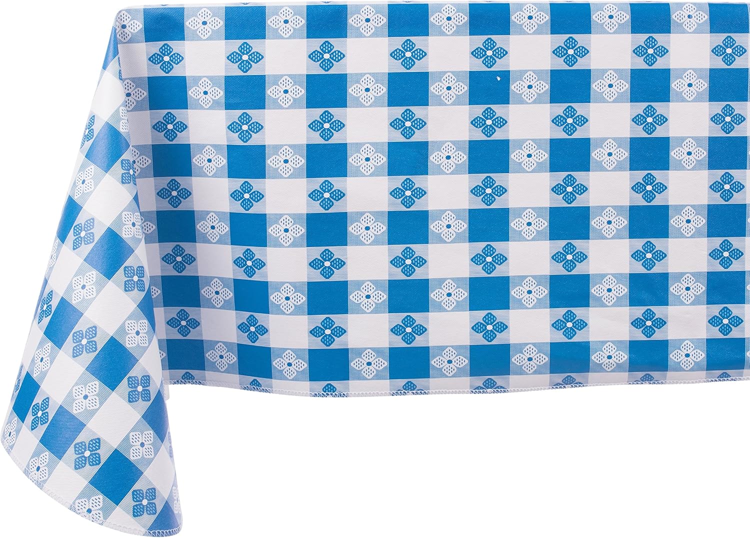 Checkered Vinyl Tablecloth with Flannel Backing for Dining