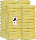 Ample Decor Wash Cloths Pack of 50 12 in x 12 in 100% Cotton - Soft