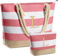 Beach Bags for Women Canvas Tote - Large Personalized Monogram Bag
