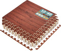 Wood Grain Floor Tiles Foam Mat for Home and Playroom Use