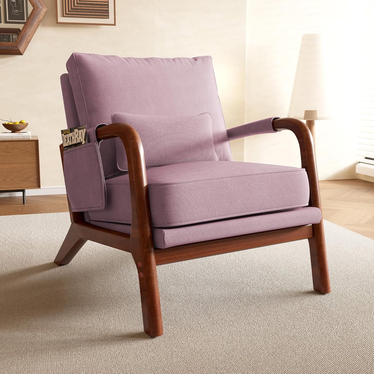 Modern Pink Lounge Chair: Luxe Comfort & Style