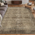 Washable Area Rug 8 ft x 10 ft Vintage Persian Mat - Machine Washable