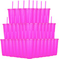 Suertestarry 36 Pack 24oz Reusable Plastic Cups with Lids and Straws
