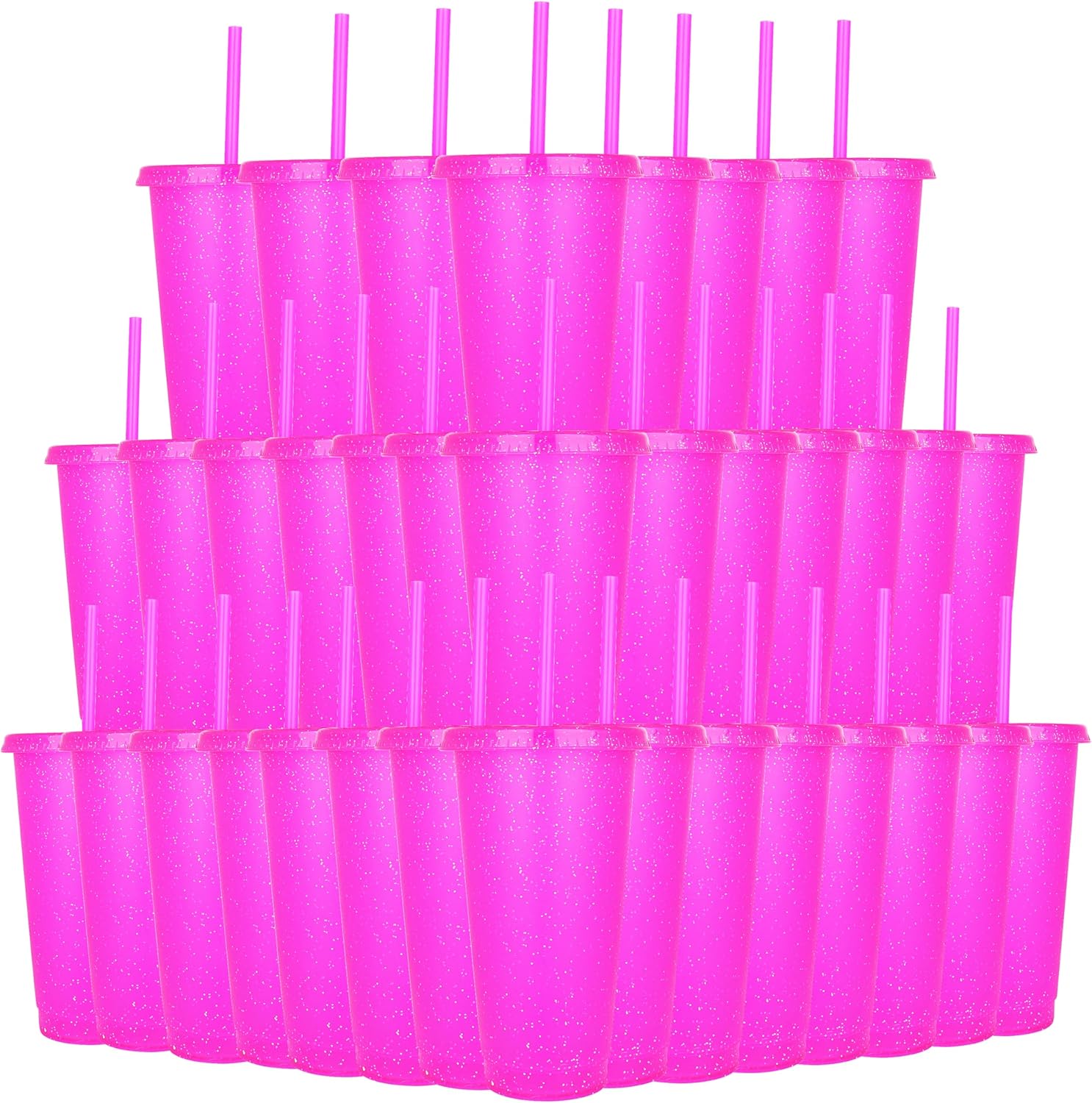 36 Pack Plastic Reusable Cups for Parties and Travel - 24oz