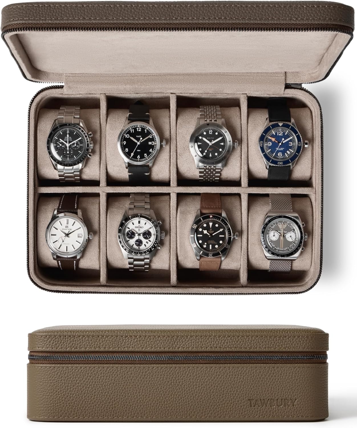 TAWBURY Luxury 8-Slot Watch Case - Stylish Compact Storage