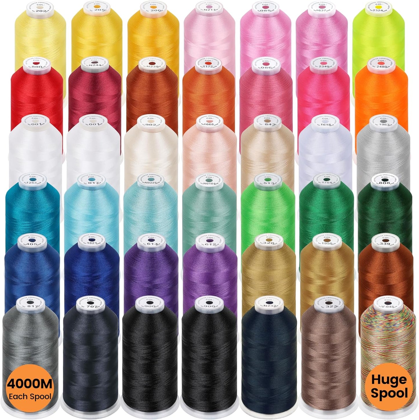42 Huge Spools 4000M Embroidery Thread Set