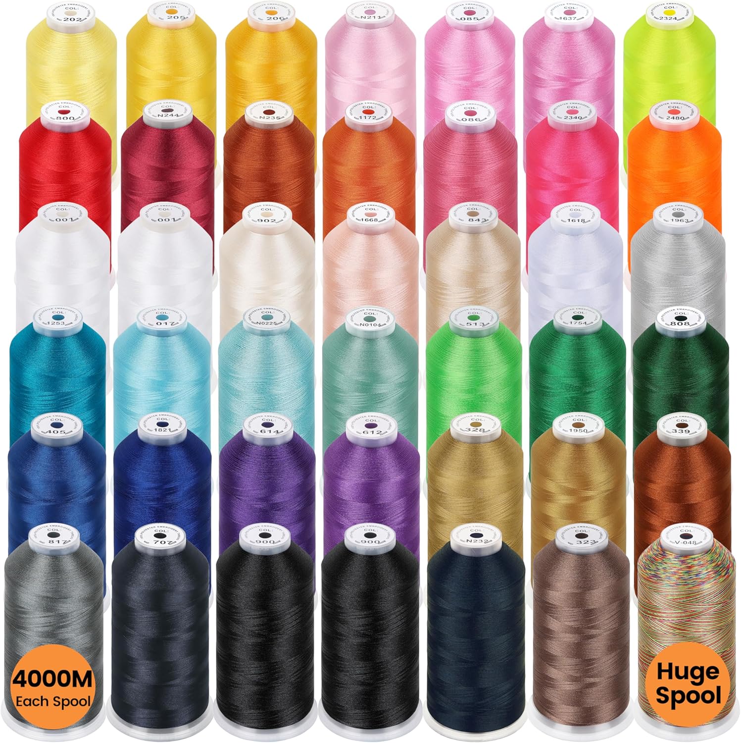 42 Huge Spools 4000M Embroidery Thread Set