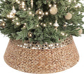 Stylish 33 Inch Woven Rattan Christmas Tree Collar for Decor