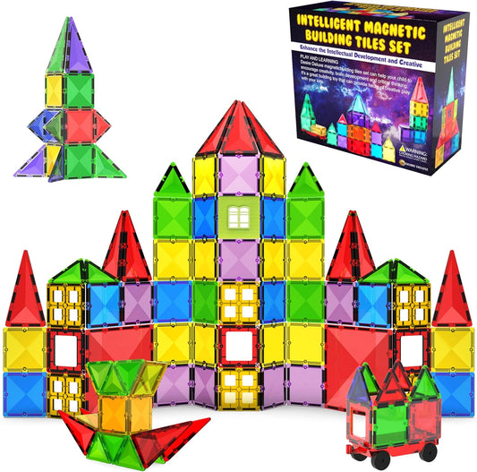 Magnetic Tiles Building Blocks Toy - STEM Educational Fun for Kids