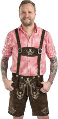 Schoneberger Men's Bavarian Lederhosen Brown - Authentic