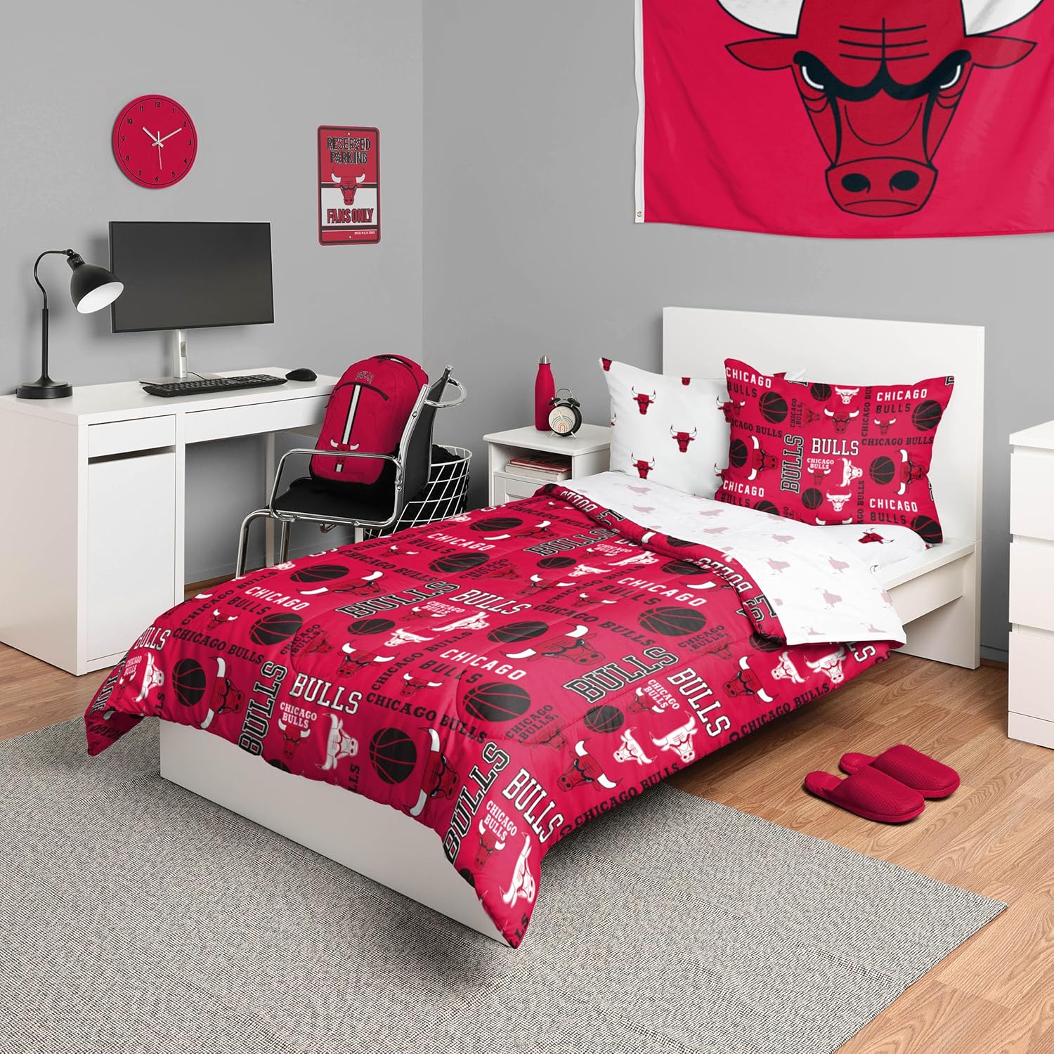 FOCO Unisex-Adult NBA Team Logo Bed in a Bag Comforter Set