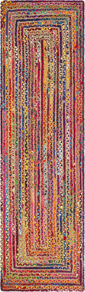 SAFAVIEH Cape Cod Runner Rug 2ft3ft x 10ft - Braided Jute & Cotton