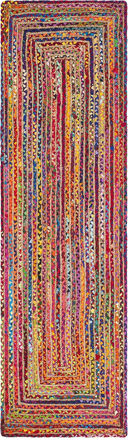 Handmade Jute & Cotton Runner Rug - 2ft 3in x 12ft for Any Space