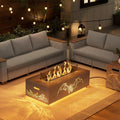 42ft Propane Fire Pit Table with LED Dragon Cutouts - 50,000 BTU