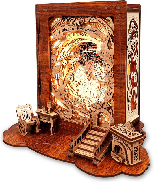 Alice in Wonderland 3D Puzzle Nightlight - DIY Book Lamp