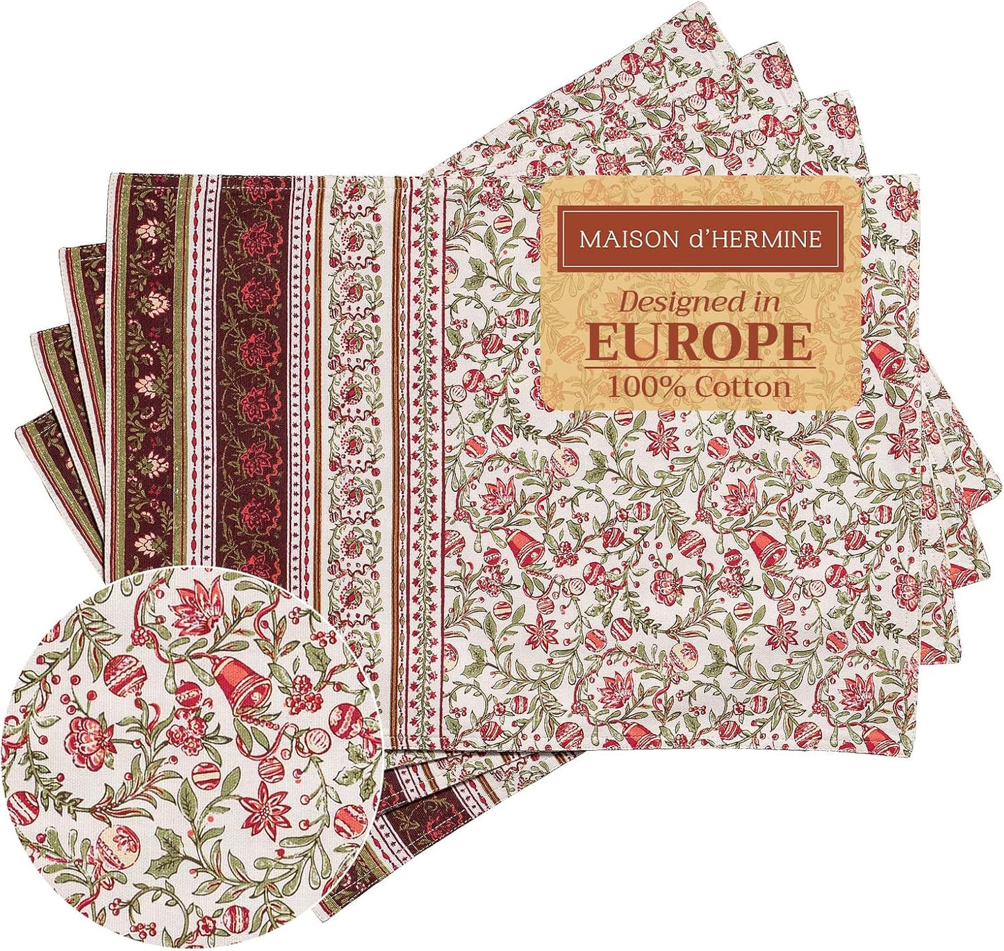 Maison d' Hermine Placemats Set of 4 for Elegant Dining Decor