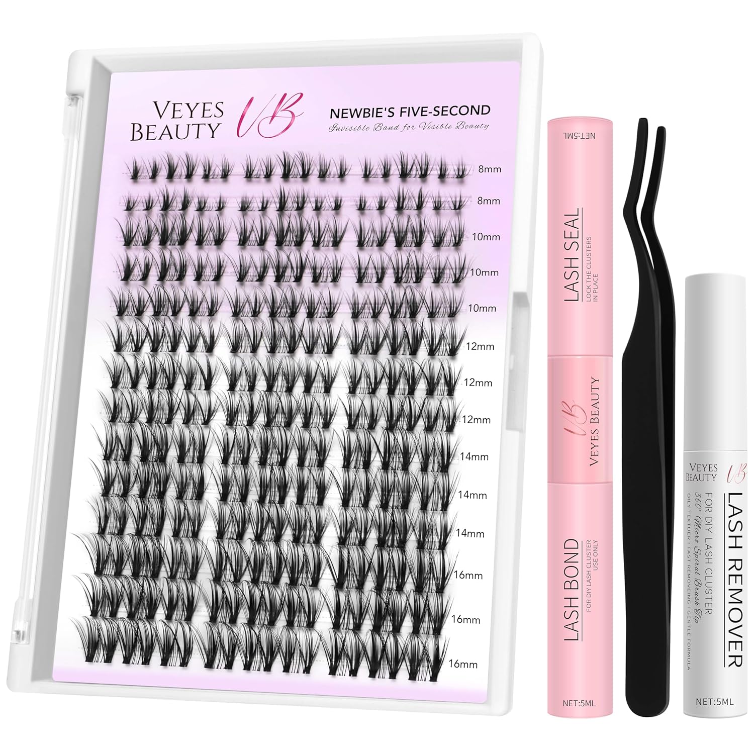 VEYESBEAUTY Lash Clusters Kit for Effortless Eyelash Extensions