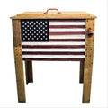 Wooden Patio Cooler with Insulated Liner - Rustic Outdoor Ice Chest