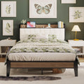 LIKIMIO Full Bed Frame with Storage Headboard - Cream Boucle Comfort