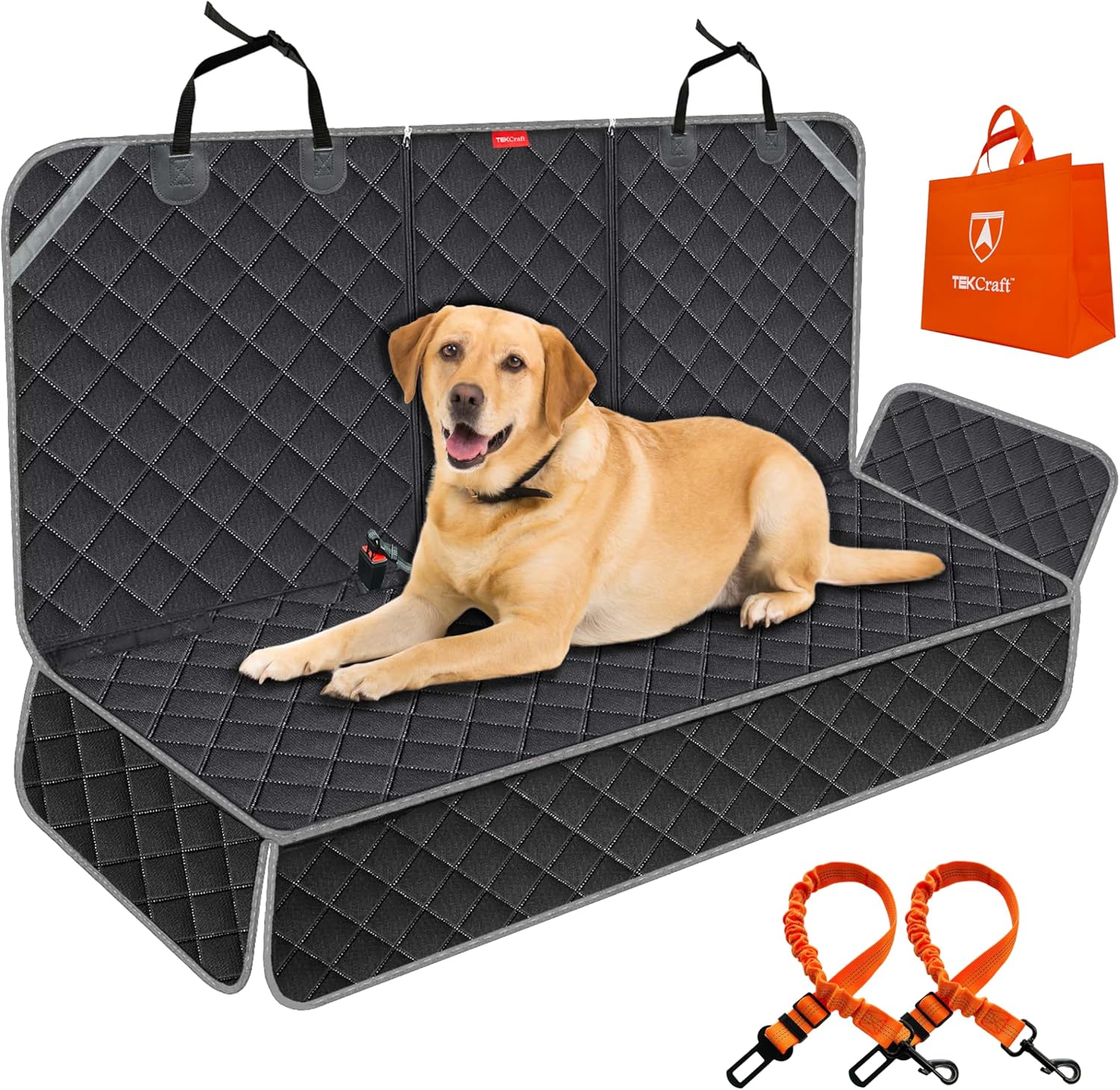 Dog Car Seat Cover for Pets - Waterproof Backseat Protector