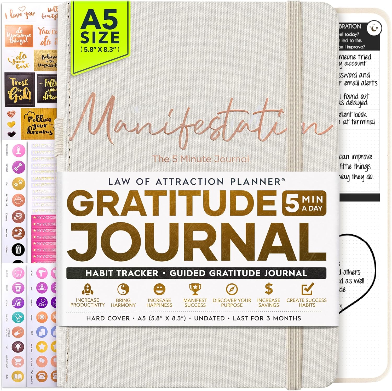 Gratitude Journal for Women & Men - 5 Minute Self Care Journal