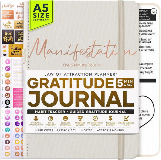 Gratitude Journal for Women & Men - 5 Minute Self Care Journal