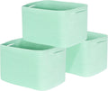 Decorative Woven Storage Baskets 3-Pack - Mint Cube Organizers