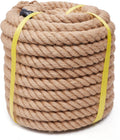 Jute Rope Heavy Duty 2 in 50 ft - Natural Hemp Rope for Outdoors