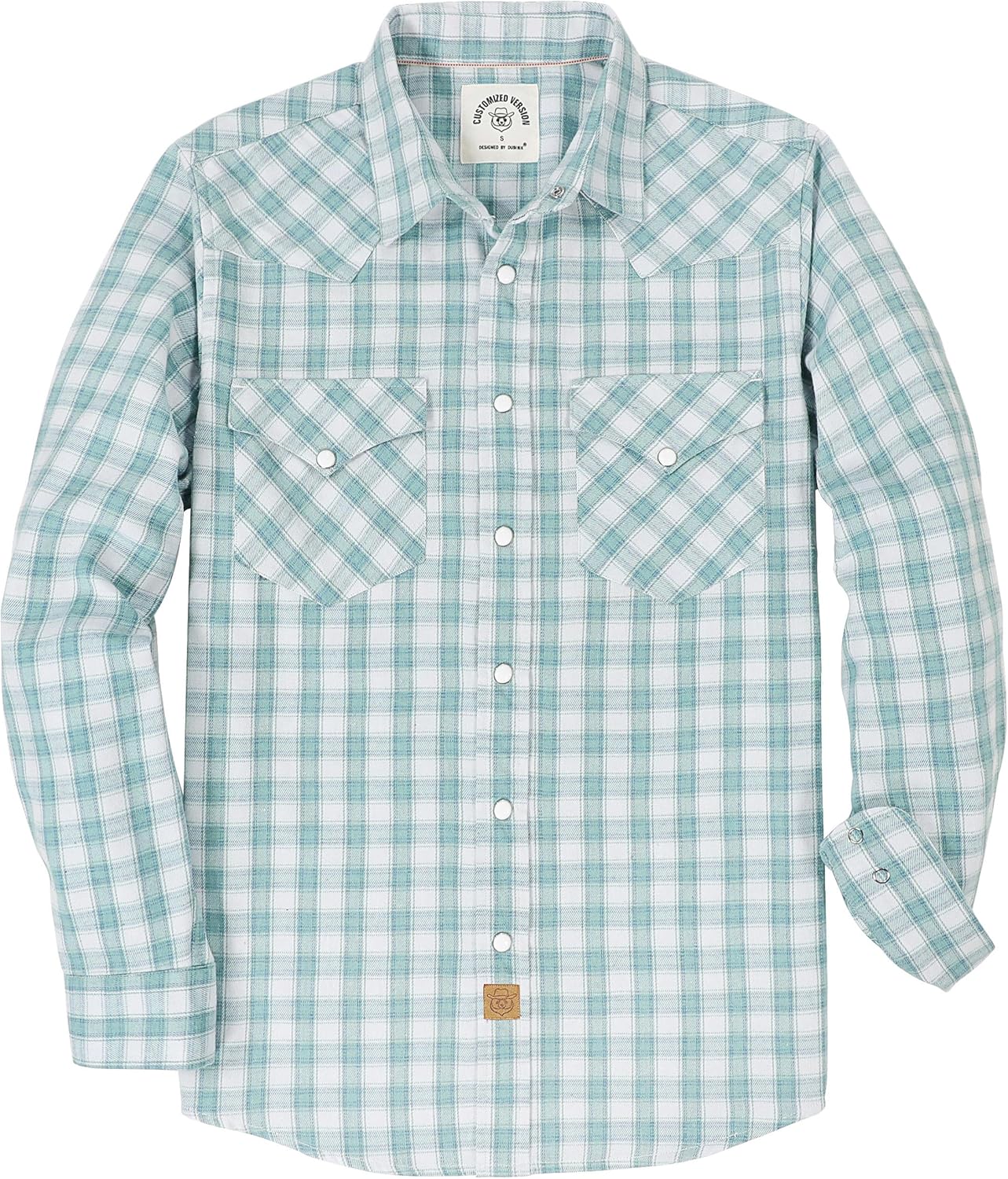 Dubinik Flannel Shirt for Men - Vintage Pearl Snap Plaid Style