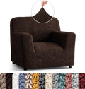 Armchair Slipcover - PAULATO Form Fit Stretch Chair Cover - Dark Brown