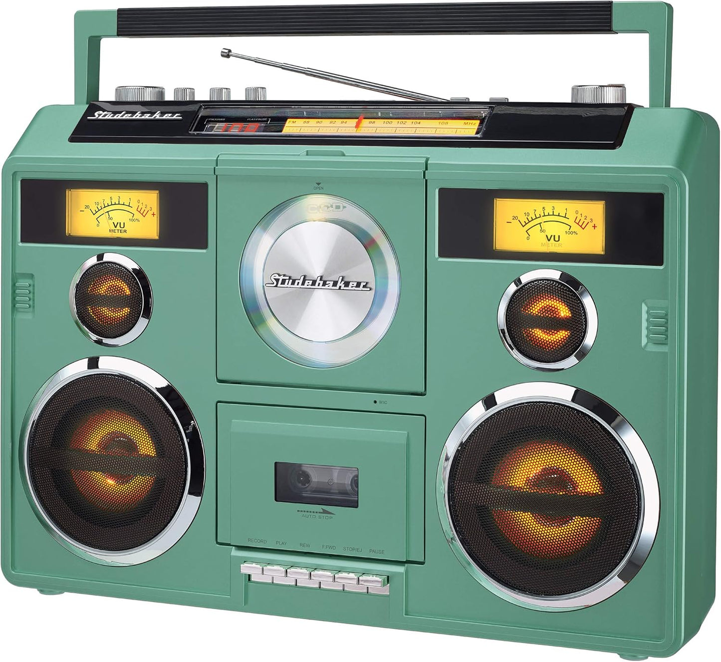 Portable Teal Boombox with Bluetooth - Studebaker Sound