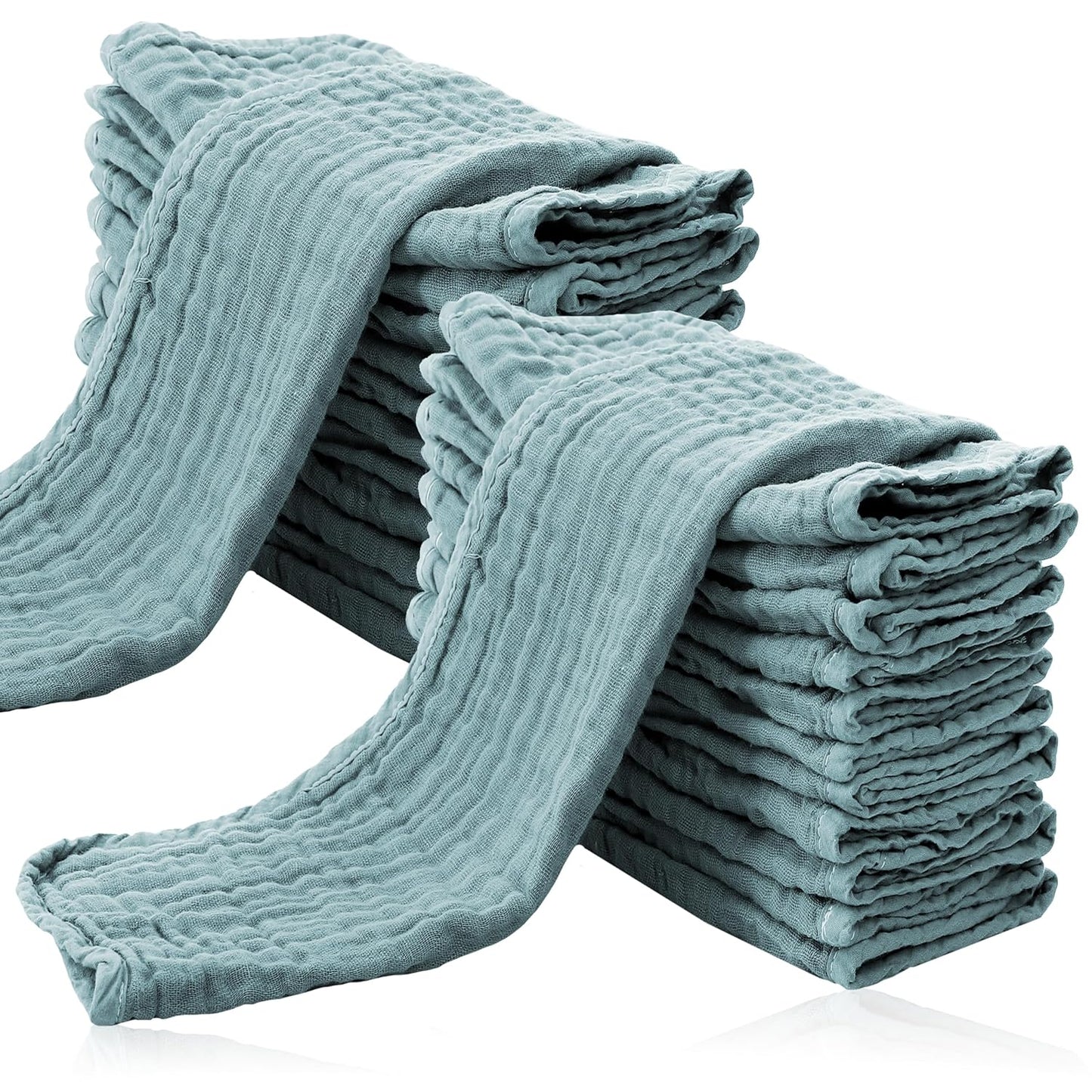 Cute Castle 24 Pack Muslin Burp Cloths - Ultra-Soft Cotton Rags