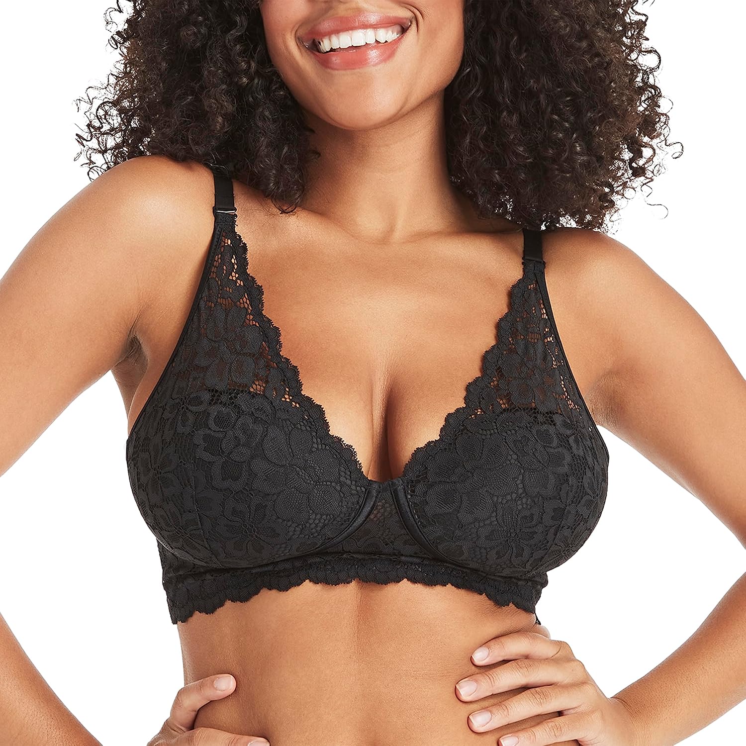 Maidenform Women's Pure Comfort Wireless Lace Longline Bralette