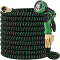 50 ft Expandable Garden Hose - Durable 4-Layer Latex, Brass Fittings