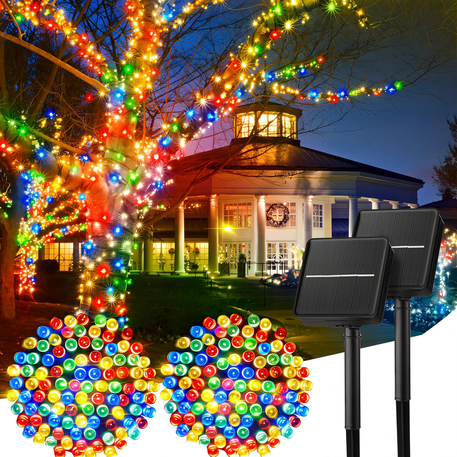Minetom Solar Christmas Lights Outdoor - 144FT 400 LED String Lights
