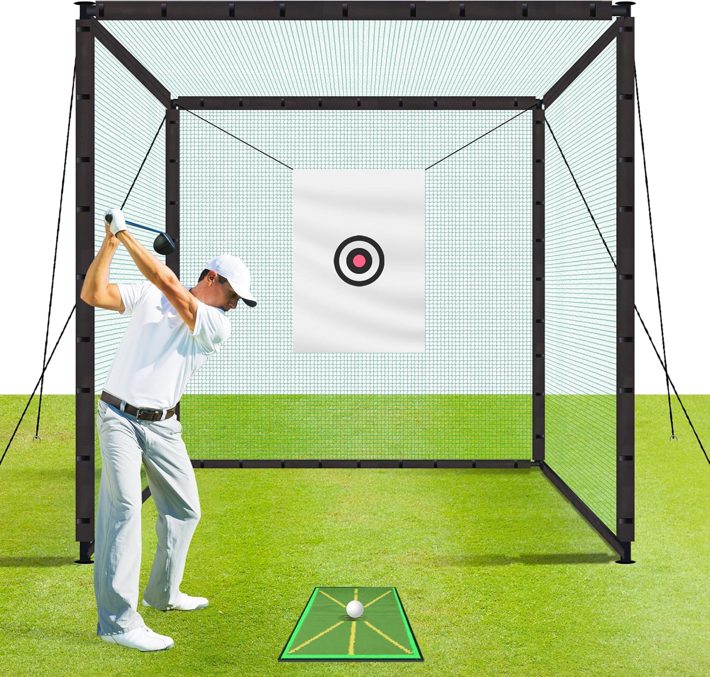 ZivPlay 10x10x10 Golf Cage Net Set - Drive & Hit Like a Pro!