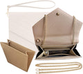 Beige Monogram Clutch Insert with Gold Chain Wristlet - Felt