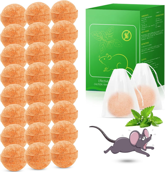 24 Pack Peppermint Mouse Repellent Balls - Pest-Free Everywhere!