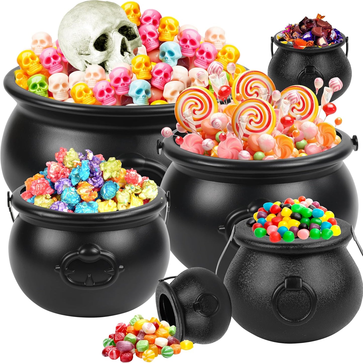 6 in 1 Halloween Large Witch Cauldron Kettles for Parties