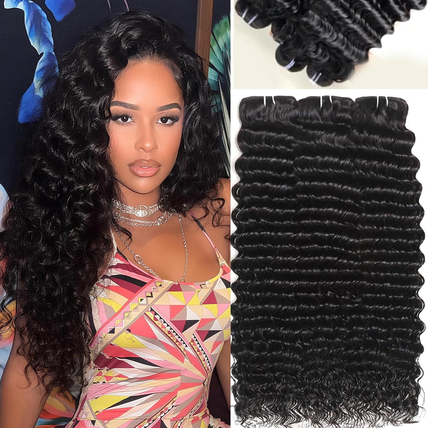 12A Virgin Deep Wave Human Hair Bundles for Stunning Styles