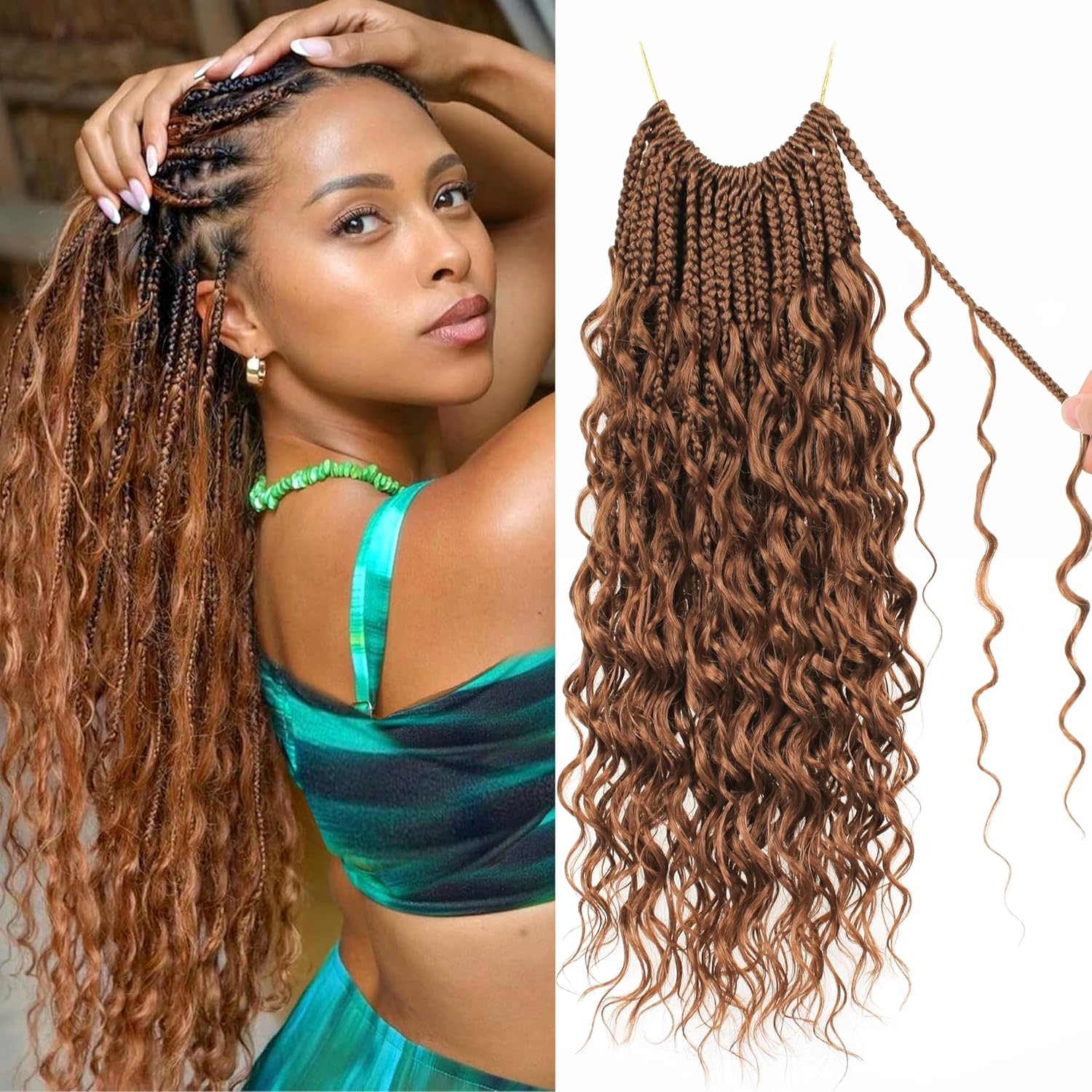 Goddess Box Braids Crochet Hair 18 inch for Black Women