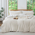 MILDLY Jacquard Stripe Duvet Cover 68x90 - Boho Washed Cotton