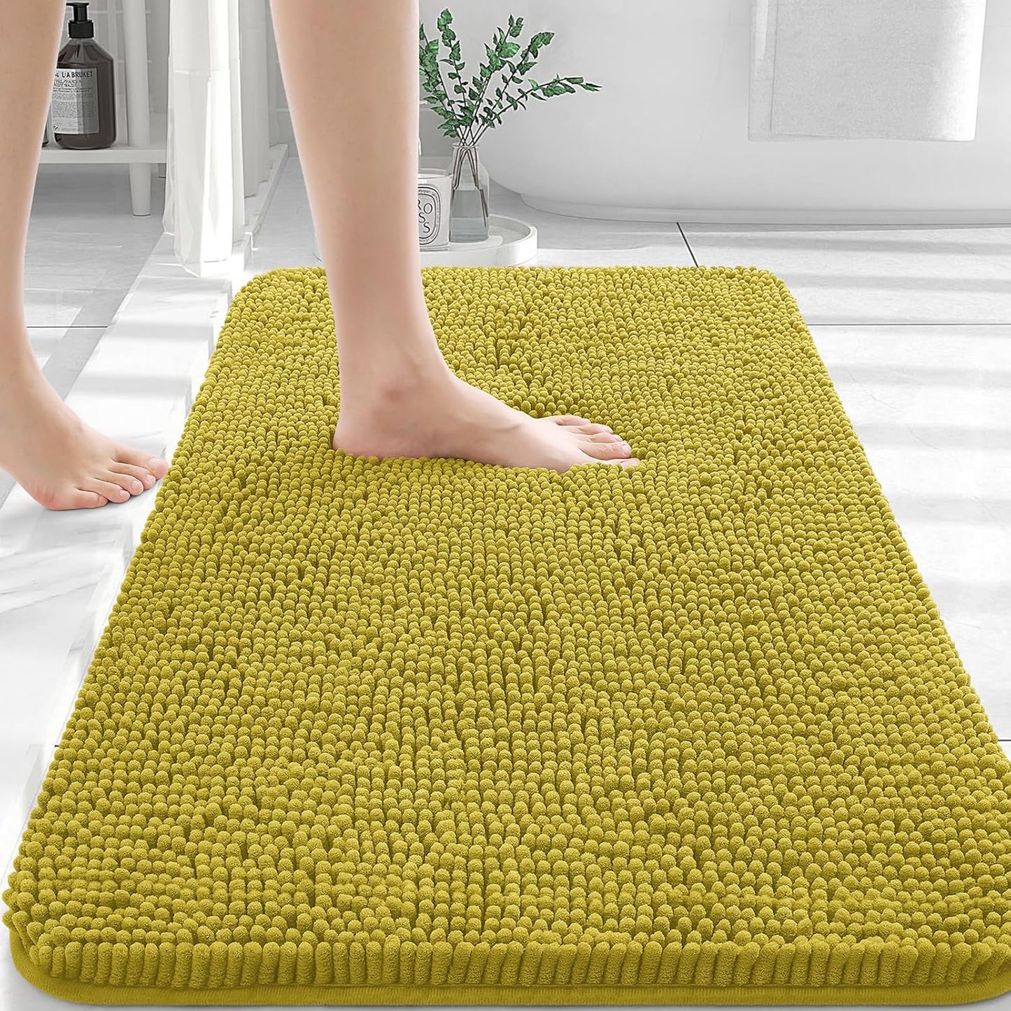 OLANLY Extra Soft Chenille Bath Rugs for Cozy Bathroom Comfort