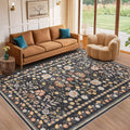 6x9 Area Rug Living Room Rugs - Washable Boho Vintage Floral Soft Low