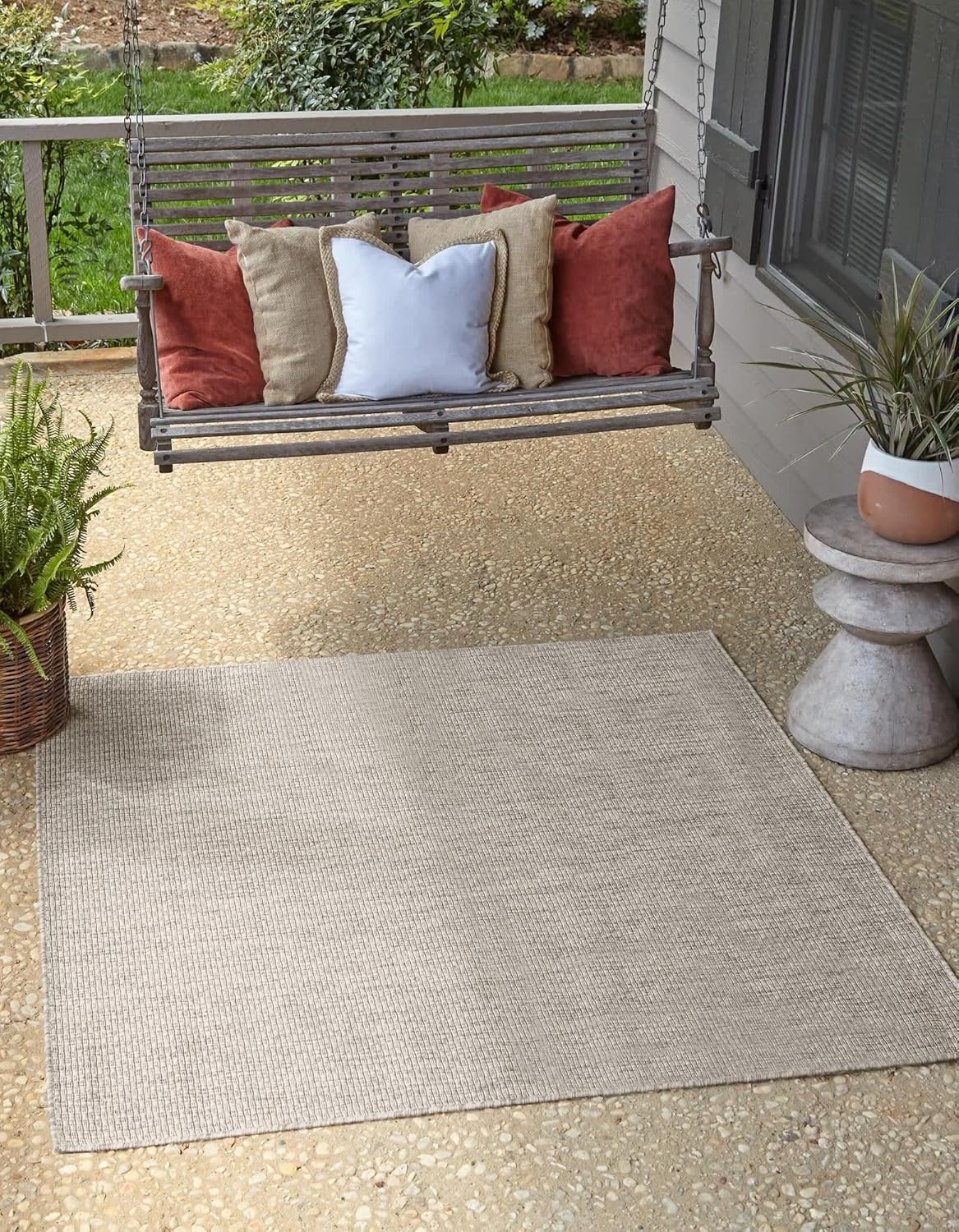 Unique Loom Casual Transitional Solid Heathered Area Rug 8ft Square