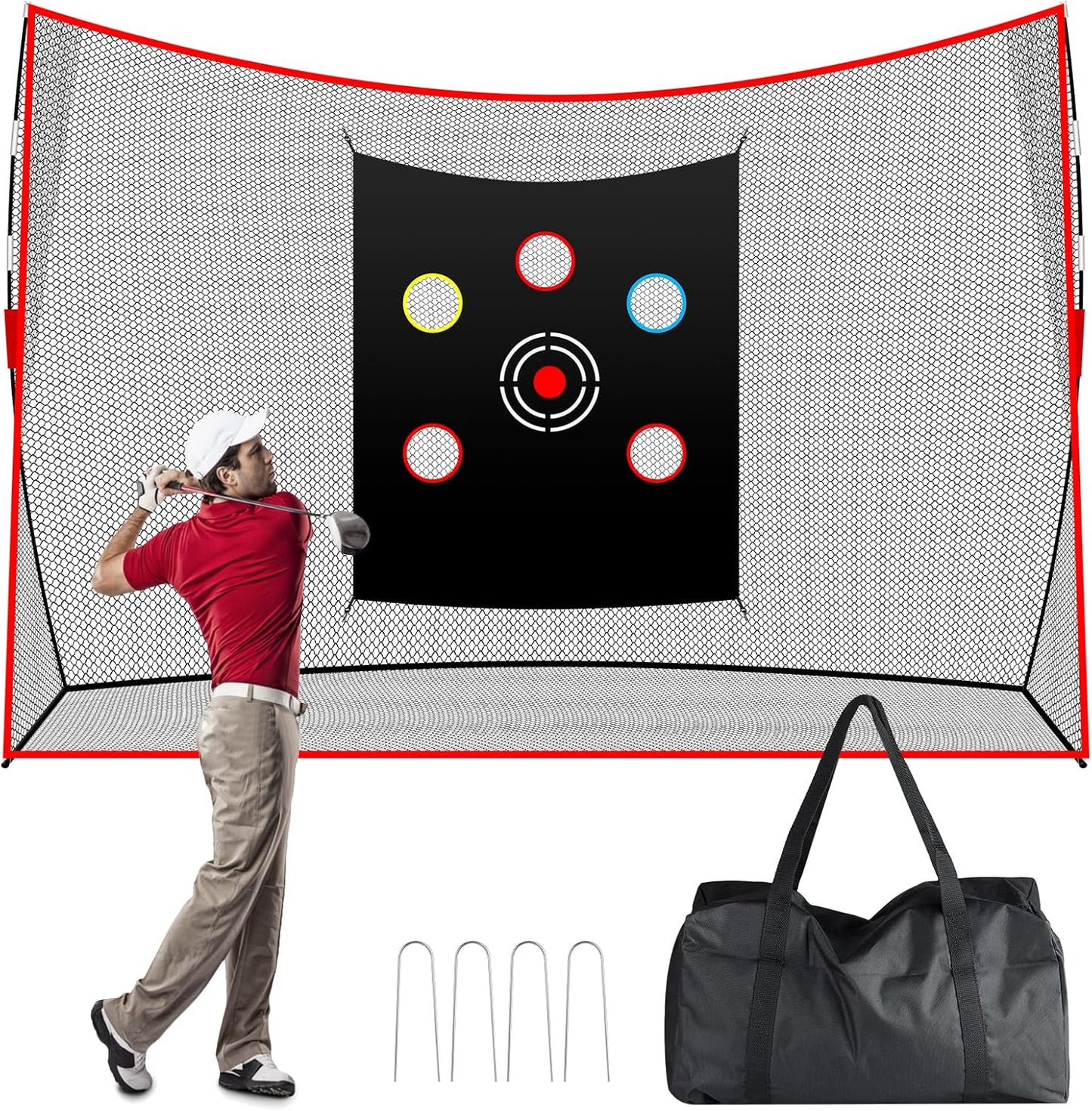 Siebwin 10x7ft Heavy Duty Golf Practice Net - Perfect Your Swing Anywhere!