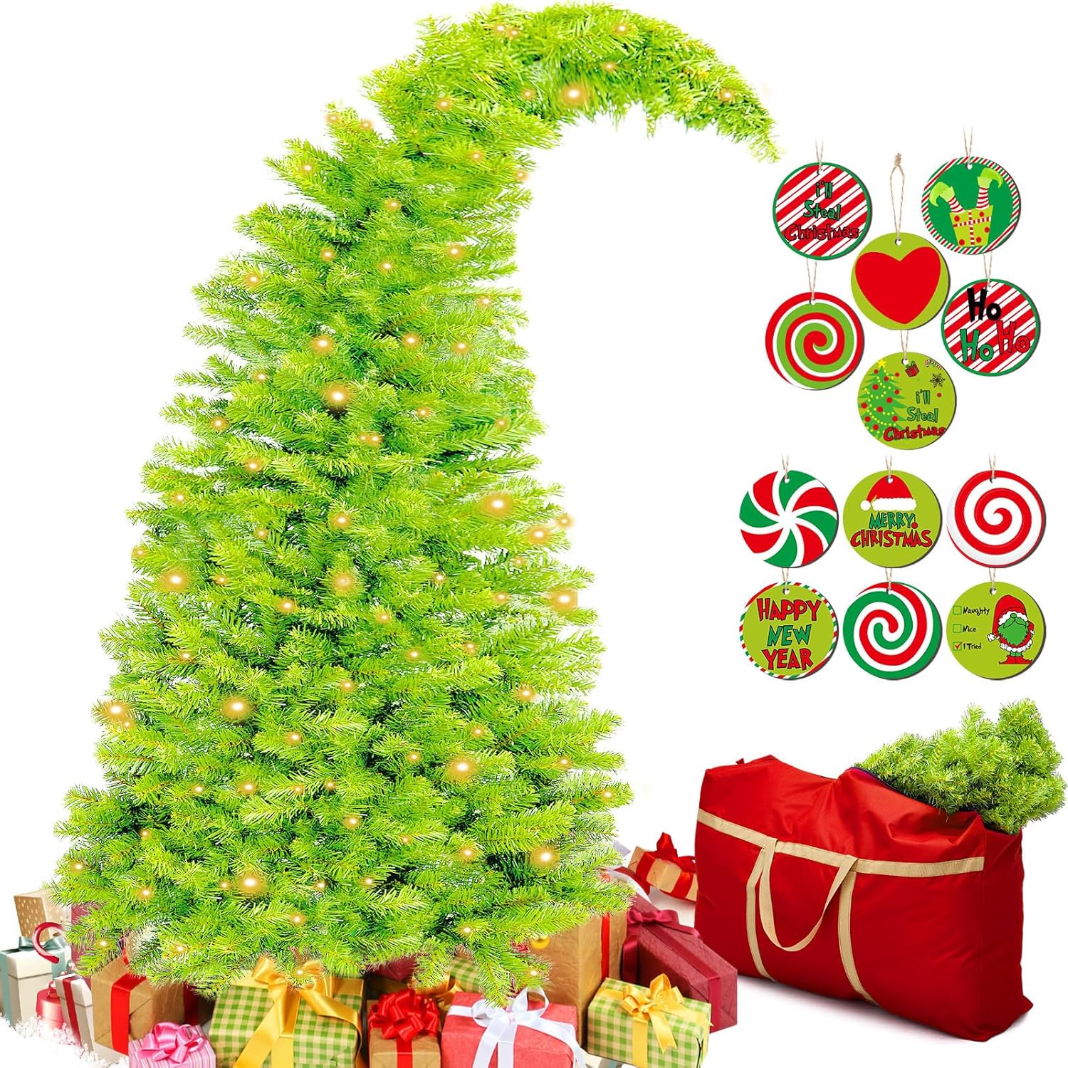 Bendable Christmas Tree with LED Lights for Whimsical Decor