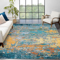 10x13 Modern Abstract Faux Wool Accent Rug for Living Room - Soft, Low