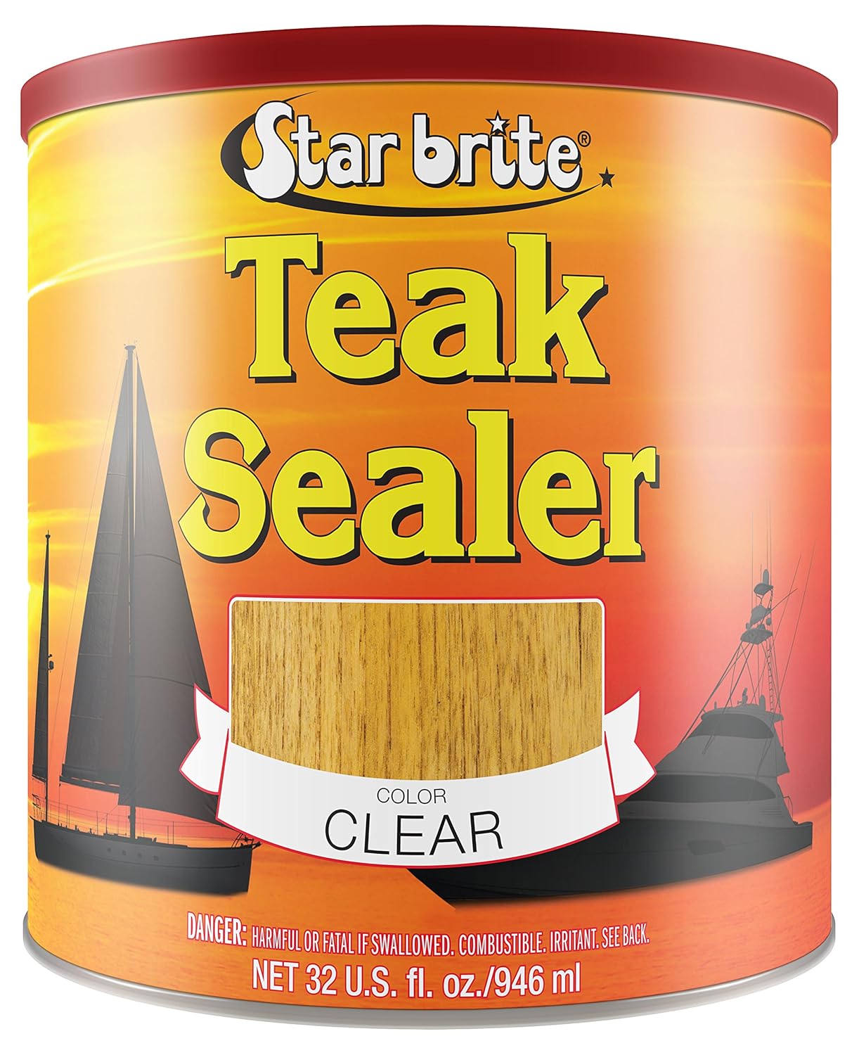 Star brite Teak Sealer - Clear One Coat Formula for Wood Care